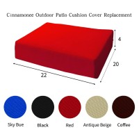 Cinnamonee Patio Chair Slipcovers Foldable Love Seat Cover Durable Stretchy For 2 Square Cushion Couch Sofa Furniture Outdoors, Lava Red 20X22