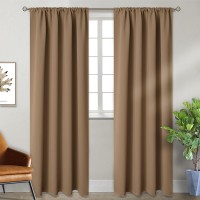 Bgment Rod Pocket Blackout Curtains 84 Inch Length Taupe Thermal Insulated Room Darkening Drapes For Living Room Bedroom 52 X