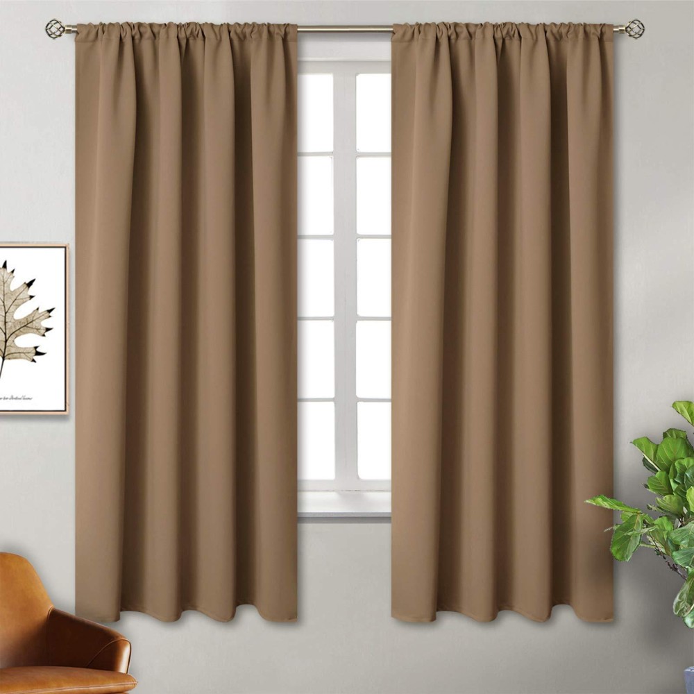 Bgment Blackout Curtains For Bedroom 63 Inches Length Rod Pocket Thermal Insulated 52 Inches Width Room Darkening Curtain Drap