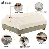 Bitubi 70 / 72 Inch Heavy Duty Waterproof Picnic Table Cover - 600D Tough Canvas Wind Dust Proof Anti-Uv Outdoor Patio Table Bench Covers Winter