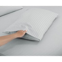 Royale Linens Striped Bed Sheet Set Brushed Microfiber 1800 Bedding 1 Fitted Sheet 1 Flat Sheet 1 Pillowcase Wrinkle Res