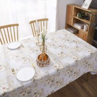 Liberecoo Vinyl Tablecloth Flannel Backed Stainresistant Rectangle Pvc Table Cloth Waterproof Oilproof Wipeable Indooroutdoor