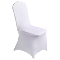 Howhic Spandex Chair Covers For Wedding 12Pcs, Universal Banquet Chair Covers For Wedding Party, Banquet, Conference, Stretchy Fitted Chair Slipcovers (12Pcs, White)