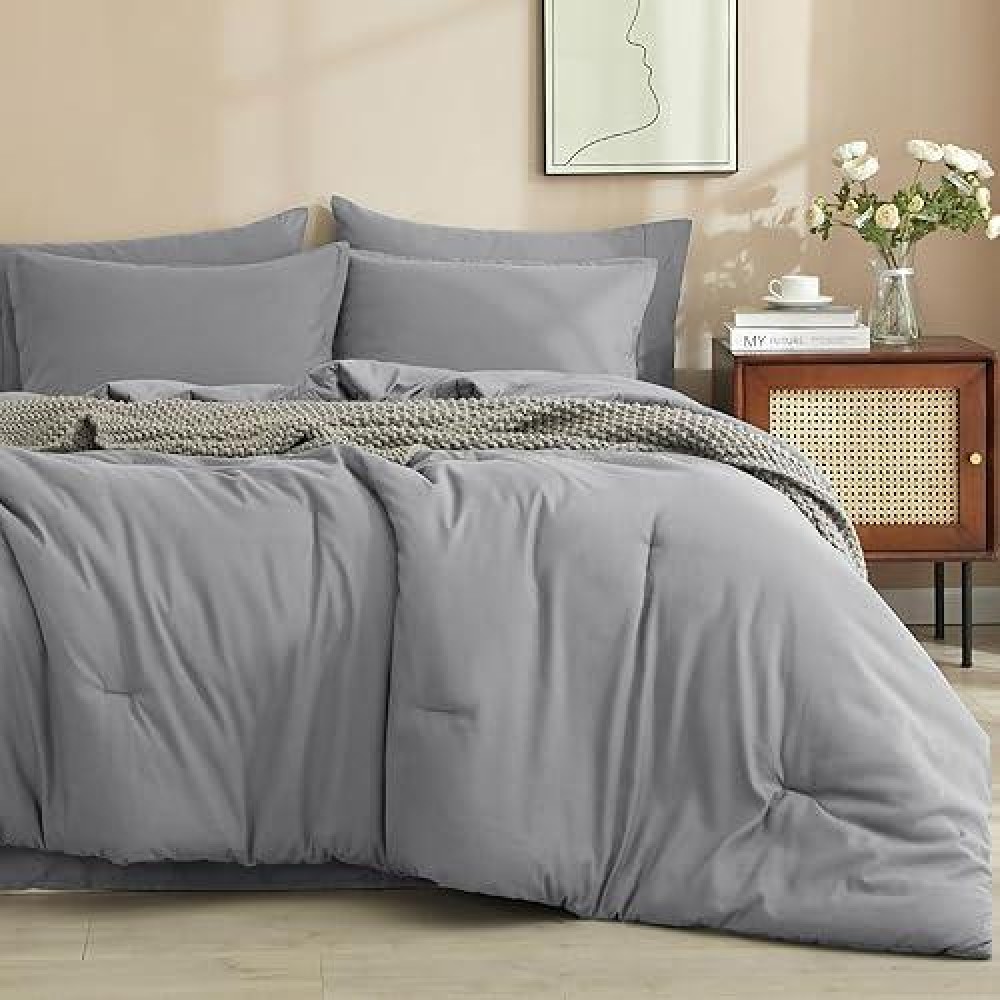 Phf 7 Pieces California King Comforter Set Bed In A Bag Comforter 18 Sheet Set All Season Ultra Soft Comfy Bedding Sets Wi