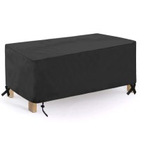 Oslimea Patio Coffee Table Cover, Rectangular Patio Coffee Table Covers, Waterproof Outdoor Small Side Table Covers Lawn Garden Furniture Covers 44X26X13 Inch, Black