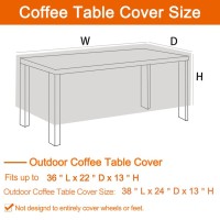 Oslimea Patio Coffee Table Cover, Rectangular Patio Coffee Table Covers, Waterproof Outdoor Small Side Table Covers Lawn Garden Furniture Covers 44X26X13 Inch, Black