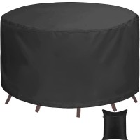 Round Patio Furniture Set Covers Skyour Waterproof Dustproof Round Table Chair Set Cover Anti-Fading Anti Uv Outdoor Garden Round Coffee Table Dining Chair Furnitures Sets Covers (L: 90X43 In)