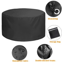 Round Patio Furniture Set Covers Skyour Waterproof Dustproof Round Table Chair Set Cover Anti-Fading Anti Uv Outdoor Garden Round Coffee Table Dining Chair Furnitures Sets Covers (L: 90X43 In)