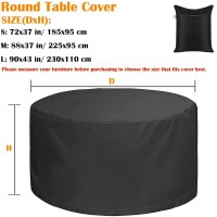 Round Patio Furniture Set Covers Skyour Waterproof Dustproof Round Table Chair Set Cover Anti-Fading Anti Uv Outdoor Garden Round Coffee Table Dining Chair Furnitures Sets Covers (M: 88X37 In)