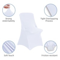 Azon White 20Pcs Stretch Folding Spandex Chair Covers For Banquets, Weddings, Party And Celebration