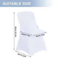 Azon White 20Pcs Stretch Folding Spandex Chair Covers For Banquets, Weddings, Party And Celebration