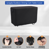 Jungda Outdoor Prep Table Cover For Royal Gourmet Double-Shelf Movable Dining Cart Table, Patio Bar Cart Cover Waterproof All-Weather Protect - 40 X 24 X 32 Inch