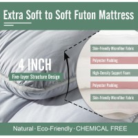 Neutype Futon Mattress Sleeping Mat On Floor For Adults- Suitable For Camping, Road Trip, Guest Room, Japanese Futon Mattress, Full Size