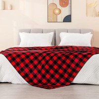 Bedelite Fleece Throw Blanket Queen Size For Couch Sofa Bed  Buffalo Plaid Decor Red And Black Checkered Blanket  Cozy Fuzzy Soft Lightweight Warm Blankets For All Seasons