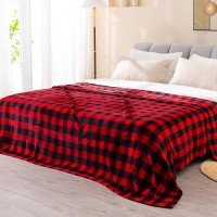 Bedelite Fleece Throw Blanket Queen Size For Couch Sofa Bed  Buffalo Plaid Decor Red And Black Checkered Blanket  Cozy Fuzzy Soft Lightweight Warm Blankets For All Seasons