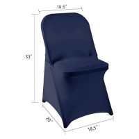 Howhic Folding Chair Covers For Party 12Pcs  Navy Universal Spandex Chair Covers For Folding Chairs  Stretchy Fitted Chair Covers For Wedding  Party  Banquet  Conference (12Pcs  Navy)