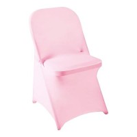 Howhic Folding Chair Covers For Party 12Pcs  Pink Universal Spandex Chair Covers For Folding Chairs  Stretchy Fitted Chair Covers For Wedding  Party  Banquet  Conference (12Pcs  Pink)