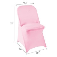 Howhic Folding Chair Covers For Party 12Pcs  Pink Universal Spandex Chair Covers For Folding Chairs  Stretchy Fitted Chair Covers For Wedding  Party  Banquet  Conference (12Pcs  Pink)