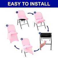 Howhic Folding Chair Covers For Party 12Pcs  Pink Universal Spandex Chair Covers For Folding Chairs  Stretchy Fitted Chair Covers For Wedding  Party  Banquet  Conference (12Pcs  Pink)