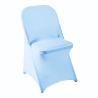 Howhic Folding Chair Covers For Party 12Pcs  Blue Mist Universal Spandex Chair Covers For Folding Chairs  Stretchy Fitted Chair Covers For Wedding  Party  Banquet  Conference (12Pcs  Blue Mist)