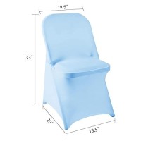 Howhic Folding Chair Covers For Party 12Pcs  Blue Mist Universal Spandex Chair Covers For Folding Chairs  Stretchy Fitted Chair Covers For Wedding  Party  Banquet  Conference (12Pcs  Blue Mist)