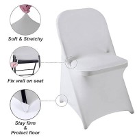 Howhic Folding Chair Covers For Party 12Pcs  Sliver Universal Spandex Chair Covers For Folding Chairs  Stretchy Fitted Chair Covers For Wedding  Party  Banquet  Conference (12Pcs  Sliver)