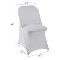 Howhic Folding Chair Covers For Party 12Pcs  Sliver Universal Spandex Chair Covers For Folding Chairs  Stretchy Fitted Chair Covers For Wedding  Party  Banquet  Conference (12Pcs  Sliver)