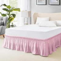 Freshculture Full Bed Skirt Elastic Wrap Around Bed Skirt Full Bed Easy Fit With 15Inch Tailored Drop Hotel Quality Dust Ruf