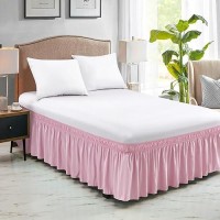 Freshculture Twin Bed Skirt Elastic Wrap Around Bed Skirt Twin Bed Easy Fit With 15Inch Tailored Drop Hotel Quality Bed Skir