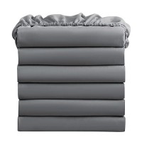 Freshculture Twin Fitted Sheets  Bulk Pack Of 6  Deep Pocket  Soft Microfiber Bottom Sheets For Home  Salons  Hotels  Twin Size Fitted Sheets Only (Dark Grey)