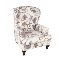 Haoyong Wing Chair Slipcovers Printed Wingback Chair Covers 2 Pieces Wingback Armchair Slipcover Stretch Chair Slip Covers Washable Armchair Protector Cover For Living Room And Bedroom