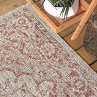 Jonathan Y Smb102A5R Rozetta Boho Medallion Textured Weave Indoor Outdoor Area Rug Coastal Bohemian Rustic Glam Easy Cleaning B