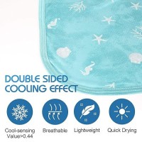 Ailemei Direct Cooling Blanket With Double Sided Cold Effect Lightweight Breathable Summer Coastal Theme Bed Blankets Transfer