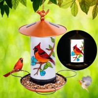 2022 Newest Solar Wild Bird Feeder Hanging For Garden Yard Outside Decoration Waterproof Lantern Design Feeder For Birds Solar