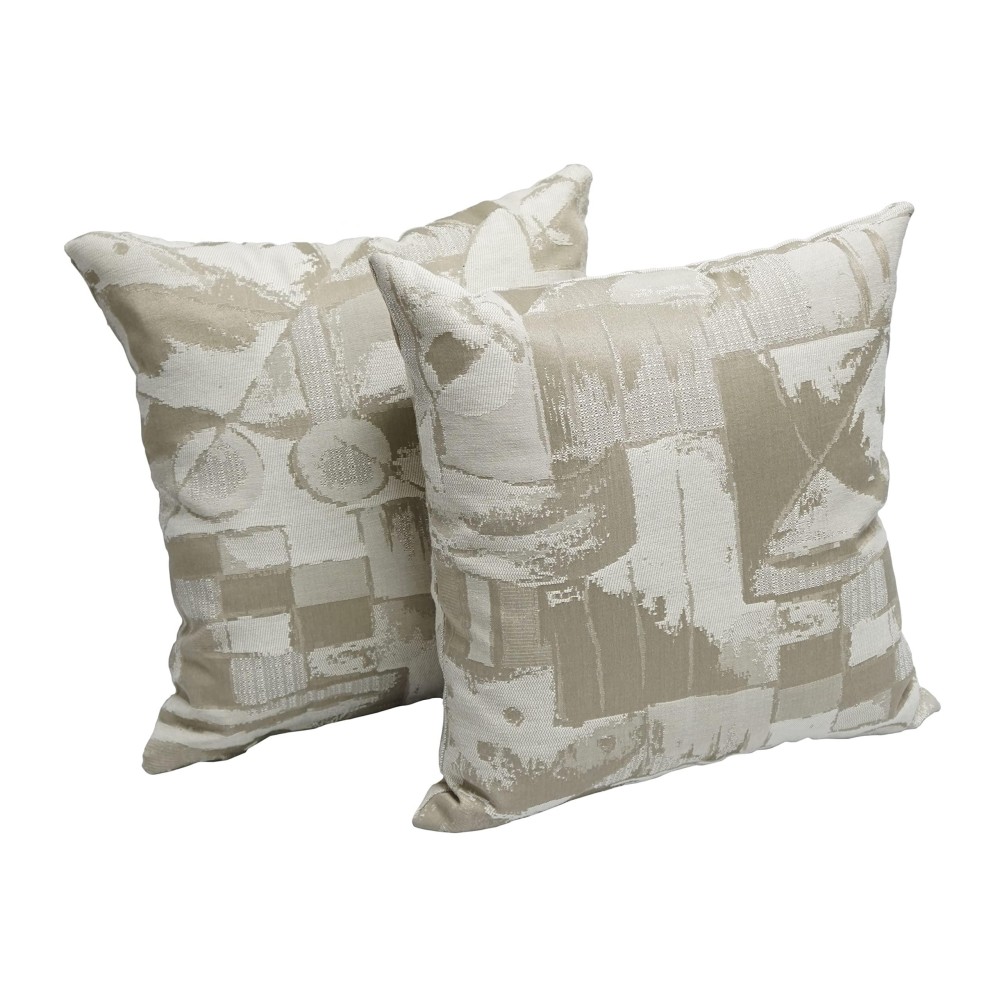 Blazing Needles Jacquard Throw Pillow 17 Getty Globe 2 Count