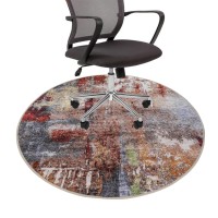 Anidaroel Office Chair Mat For Hardwood Floor, 39X39 Round Floor Protectors Mats, Desk Chair Mat For Rolling Chair, Anti-Slip Computer Chair Mat, Low Pile Carpet Mats For Home Office