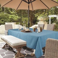 Youngseahome Outdoor Tablecloth Wrinklefree Stain Resistant Waterproof Polyester Fabric Table Cover With Zipper Umbrella Hole F