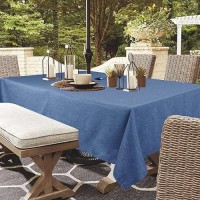 Youngseahome Outdoor Tablecloth Wrinklefree Stain Resistant Waterproof Polyester Fabric Table Cover With Zipper Umbrella Hole F