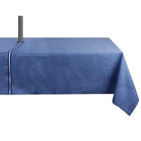 Youngseahome Outdoor Tablecloth Wrinklefree Stain Resistant Waterproof Polyester Fabric Table Cover With Zipper Umbrella Hole F