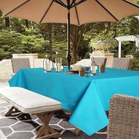 Youngseahome Outdoor Tablecloth Wrinklefree Stain Resistant Waterproof Polyester Fabric Table Cover With Zipper Umbrella Hole F