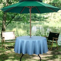 Youngseahome Outdoor Tablecloth Wrinklefree Stain Resistant Waterproof Polyester Fabric Table Cover With Zipper Umbrella Hole F