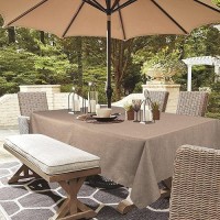 Youngseahome Outdoor Tablecloth Wrinklefree Stain Resistant Waterproof Polyester Fabric Table Cover With Zipper Umbrella Hole F