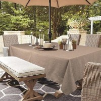 Youngseahome Outdoor Tablecloth Wrinklefree Stain Resistant Waterproof Polyester Fabric Table Cover With Zipper Umbrella Hole F