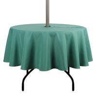 Youngseahome Outdoor Tablecloth Wrinklefree Stain Resistant Waterproof Polyester Fabric Table Cover With Zipper Umbrella Hole F