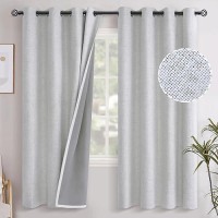 Youngstex Linen Blackout Curtains 72 Inches Length 2 Panels Grommet Full Room Darkening Linen Textured Window Drapes Thermal In