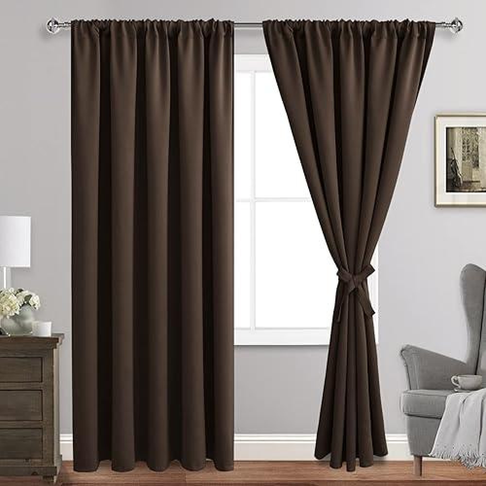 Jiuzhen Blackout Curtains For Bedroom Thermal Insulated Room Darkening Noise Reducing 60 X 84 Inch Length Curtains For Living