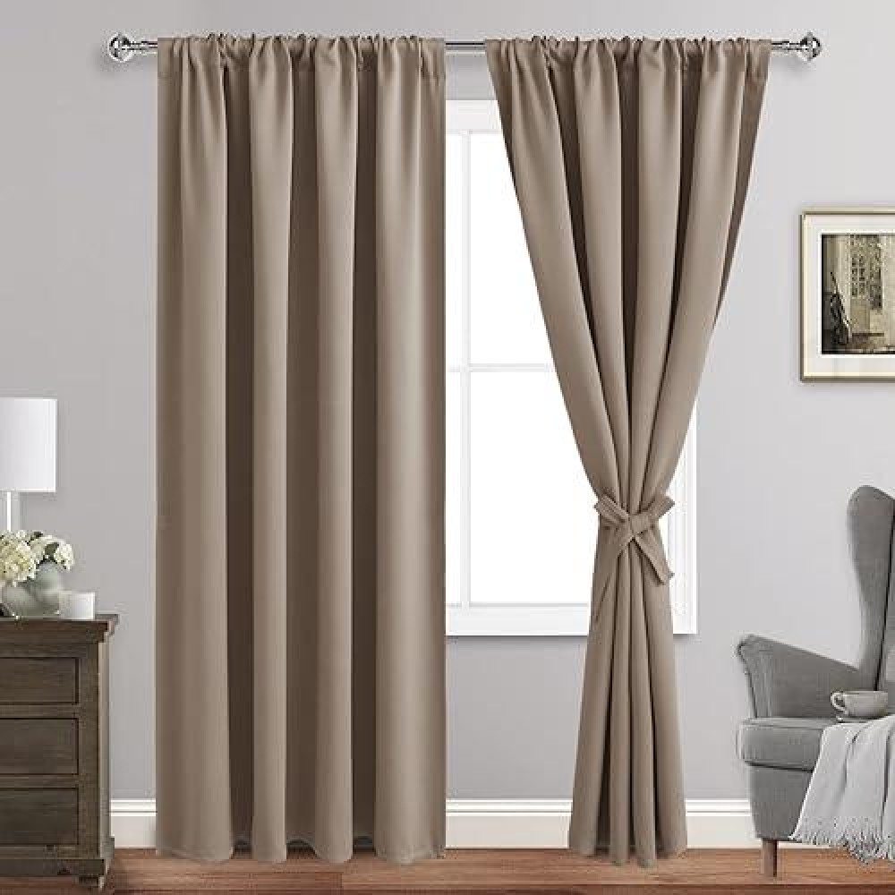 Jiuzhen Blackout Curtains For Bedroom Thermal Insulated Room Darkening Noise Reducing 70 X 84 Inch Length Curtains For Living