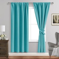 Jiuzhen Blackout Curtains For Bedroom Curtain Drapes Set Of 2 Panels With Tiebacks Room Darkening Thermal Curtains 42 X 72 I