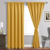 Jiuzhen Blackout Curtains For Bedroom Thermal Insulated Room Darkening Noise Reducing 60 X 84 Inch Length Curtains For Living