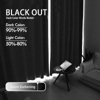 Jiuzhen Black Blackout Curtains For Bedroom Thermal Insulated Room Darkening Black Out Curtains For Living Room Noise Reducin